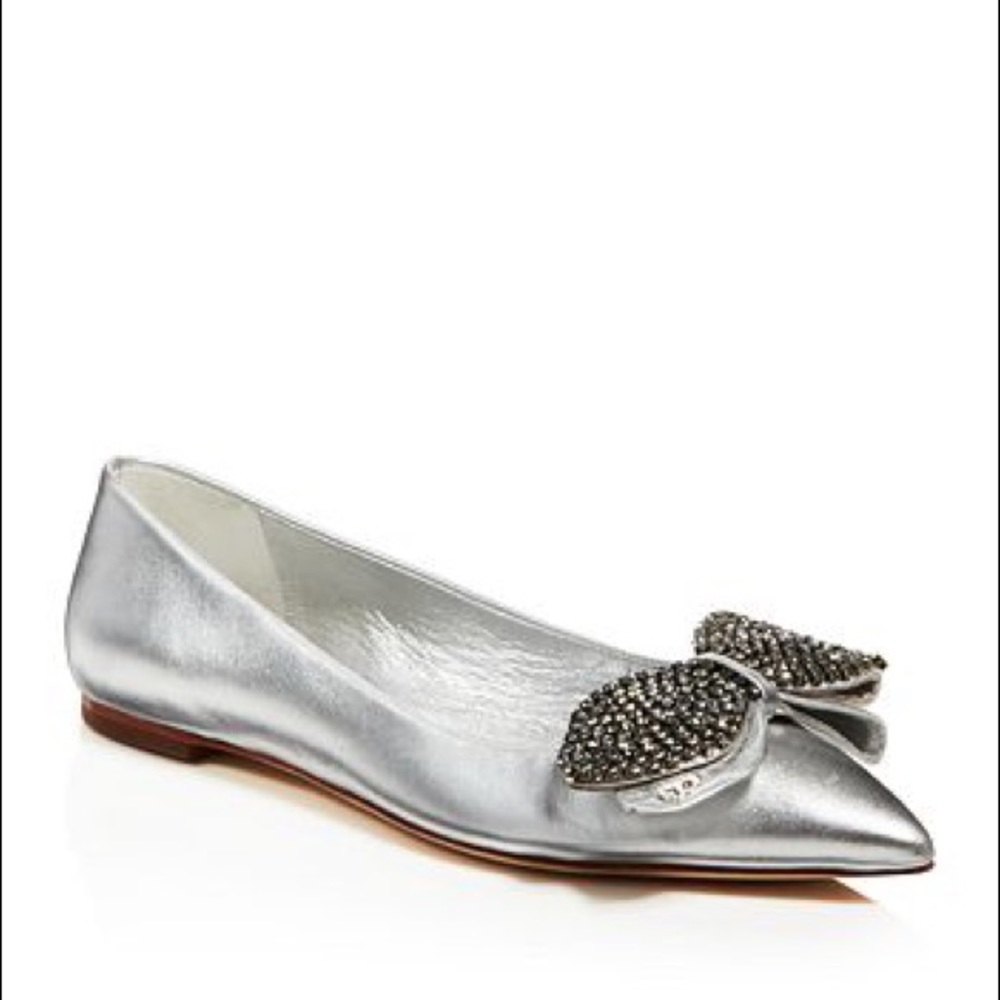 Tory Burch Rosalind Metallic Bow Flats 7